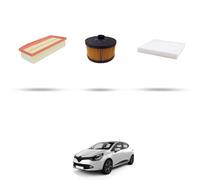 Kit tagliando 3 filtri compatibile con Renault Clio IV 0.9 TCE 66kw Dal 2012