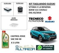 KIT TAGLIANDO 3 FILTRI E OLIO CASTROL 5W30 SUZUKI VITARA II 1.0 82KW 111 CAVALLI