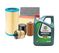 Kit Tagliando 3 Filtri Ford Focus III 1.6 Tdci 85kw Dal 2010 4lt Castrol A5 5w30