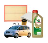 Kit Tagliando 3 Filtri Opel Meriva 1.7 Cdti 2003 Al 2010 5 Lt Castrol 5w30 C3