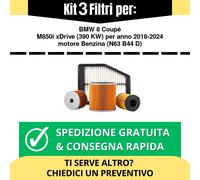 Kit Tagliando 3 Filtri per BMW 8 Coupé M850i xDrive 390 kw anno 2018-2024