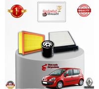 KIT TAGLIANDO FILTRI OLIO CANDELE RENAULT TWINGO II 1.2 44KW DAL 2007 ->