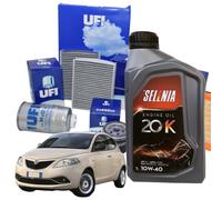 Kit Tagliando 3 Filtri Ufi 4 Litri Olio Selenia 20K 10w40 per Lancia Ypsilon
