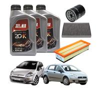 Kit Tagliando 3 Litri 10W40 SELENIA + 3 Filtri per FIAT Grande Punto Evo 1.2/1.4