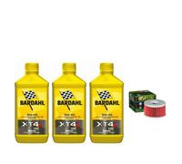KIT TAGLIANDO 3LITRI OLIO MOTO BARDAHL XT4S 5W40+FILTRO HF137 PER SUZUKI DR500 S