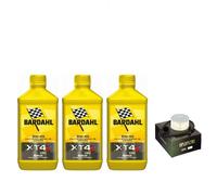 KIT TAGLIANDO 3LITRI OLIO MOTO BARDAHL XT4S 5W40+FILTRO HF3804 PER SUZUKI M50 K6