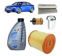 Kit tagliando 4 filtri + 4L olio Q8 5W30 compatibile con Audi A6 C6 2.0 TDI,BNA/BVG/BRF/BRE