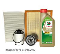 KIT TAGLIANDO 4 FILTRI +4LT CASTROL EDGE 5W30 LL AUDI A4 B7 2.0 TDI BEC 8ED