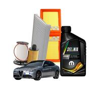 KIT TAGLIANDO 4 FILTRI + 4LT OLIO SELENIA 0W20 ALFA ROMEO GIULIA 2.2 DIESEL
