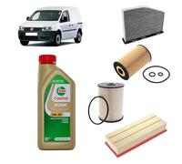 Kit tagliando 4 filtri + 5L olio Edge 5W-30 LL per Volkswagen Caddy 2K 2C 1.6TDI,CAY/CAYE/CAYD