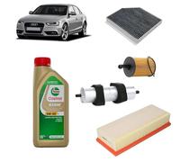 Kit tagliando 4 filtri + 5L olio Edge 5W30 LL compatibile con Audi A4 B8 2.0 TDI