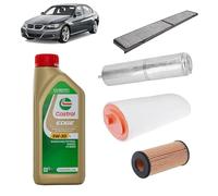 Kit tagliando 4 filtri + 5L olio Edge 5W30 per BMW Serie 3 E90 320D 2004+
