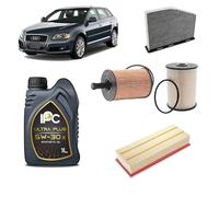Kit tagliando 4 filtri + 5L olio IPC 5W30 X compatibile con Audi A3 8P1 2.0 TDI,AZV/BMM/BKD