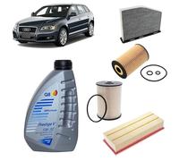 Kit tagliando 4 filtri + 5L olio Q8 5W-30 compatibile con Audi A3 8P1 1.6TDI,CAY/CAYB/CAYC