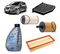 Kit tagliando 4 filtri + 5L olio Q8 5W-30 per Seat Altea 5P 1.9 TDI 2004+