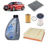Kit tagliando 4 filtri + 5L olio Q8 5W30 compatibile con Audi Q2 GAB 1.6 TDI,DDYA