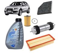 Kit tagliando 4 filtri + 5L olio Q8 5W30 compatibile con Audi Q5 8R 2.0 TDI