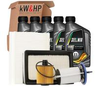KIT TAGLIANDO 4 FILTRI + 5LT LITRI OLIO MOTORE ORIGINALE WR 5W30 COMPATIBILE CON 500L 500X 1.6