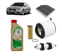 Kit tagliando 4 filtri + 7L olio Edge 5W30 LL compatibile con Audi A4 B8 3.0 TDI