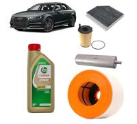 Kit tagliando 4 filtri + 7L olio Edge 5W30 LL compatibile con Audi A6 C7 3.0 TDI