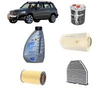 Kit tagliando 4 filtri + 7L olio Q8 5W30 per GLK X204 2143CC gasolio 200CDI 220CDI 250CDI (2008-2015)