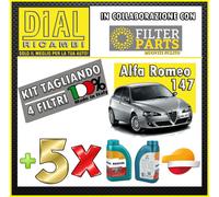 KIT TAGLIANDO 4 FILTRI ALFA ROMEO 147 1.9 JTD 16V 937A4000 93KW 126HP+OLIO