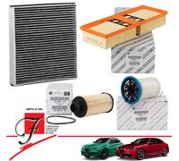KIT TAGLIANDO 4 FILTRI ALFA ROMEO STELVIO GIULIA 2.2D 949 952 ORIGINALI