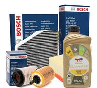KIT TAGLIANDO 4 FILTRI BOSCH 4LT OLIO TOTAL ECS 5W30 PEUGEOT 208 1.6 HDI