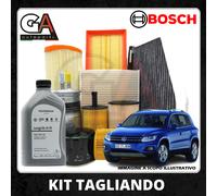 Kit Tagliando 4 Filtri Bosch 5 litri Olio Volkswagen 0w30 Tiguan 2.0 TDI