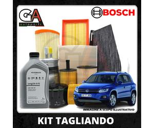 Kit Tagliando 4 Filtri Bosch 5 litri Olio Volkswagen 0w30 Tiguan 2.0 TDI