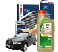 KIT TAGLIANDO 4 FILTRI BOSCH 5 LT CASTROL 5W30 PER AUDI Q3 2.0 TDI 150CV