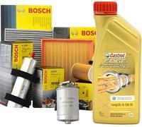 Kit tagliando 4 FILTRI Bosch + 9Lt olio Castrol Professional LongLife III 5W30 (F026407002, 0450906459, F026400028, 1987432422)