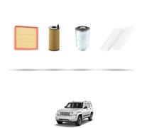 Kit tagliando 4 filtri compatibile con Jeep Cherokee III (KK) 2.8 crd 130kw dal 2008