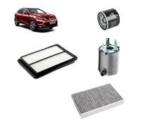 Kit tagliando 4 filtri compatibile con Nissan qashqai ii 1.5 DCI Gasolio 2013-2018