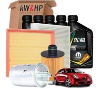 KIT TAGLIANDO 4 FILTRI CON OLIO MOTORE ORIGINALE 5LT LITRI 5W30 COMPATIBILE CON MITO 1.6