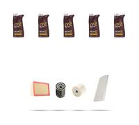 Kit tagliando 4 FILTRI e 5L OLIO M compatibile con Lancia Phedra 2.2 Jtd 94kw 2002 al 2010