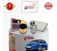 KIT TAGLIANDO 4 FILTRI E OLIO SEAT IBIZA V 1.6 16V 77KW 105CV 2010 ->