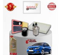 KIT TAGLIANDO 4 FILTRI E OLIO xSEAT IBIZA V 1.4 16V 63KW 86CV 2010 ->