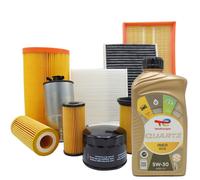 KIT TAGLIANDO 4 FILTRI MISTI 4LT OLIO TOTAL ECS 5W30 PEUGEOT 207 208 2008 CITROEN C3 II 1.4 1.6 HDI