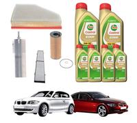 Kit Tagliando 4 Filtri Misti + 6 LT Olio Castrol per Bmw 1 (120 d) Bmw 3 (320 d)
