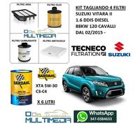KIT TAGLIANDO 4 FILTRI OLIO BARDAHL 5W30 C3-C4 SUZUKI VITARA II 1.6D 88KW 120 CV