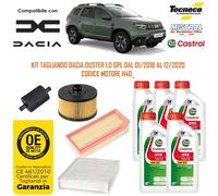 KIT TAGLIANDO 4 FILTRI + OLIO DACIA DUSTER 1.0 GPL 74KW 101CV H4D 2018>2020
