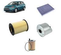 Kit tagliando 4 filtri per Ford C-Max II 1.6 TDCi gasolio 2010-2019