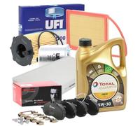 KIT TAGLIANDO 4 FILTRI PER JUMPY II 1.6 HDi 90 CON OLIO MOTORE ORIGINALE 5LT LITRI 5W30 E PASTIGLIE FRENO ANTERIORI