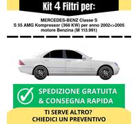 Kit Tagliando 4 Filtri per MERCEDES-BENZ Classe S S 55 AMG Kompressor 368 kw ...