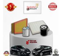 KIT TAGLIANDO 4 FILTRI RENAULT SCENIC III 1.5 dCi FAP 63KW 86CV DAL 2009 ->