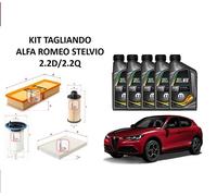 KIT TAGLIANDO 4 FILTRI SOFIMA + 5 LT OLIO SELENIA 0W20 ALFA ROMEO STELVIO 2.2 D