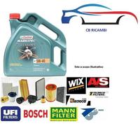 KIT TAGLIANDO 4 LT OLIO CASTROL 5W40+3 FILTRI HONDA JAZZ III 1.4 dal 2008