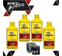 KIT TAGLIANDO 4L OLIO MOTO BARDAHL XTC10W50 OFFROAD+FILTRO HF175 PER HARLEY DAVI