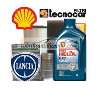 Kit Tagliando 4Lt Shell Helix HX7 ECT 5W40 + Filtri - LANCIA YPSILON I 1.2 16V